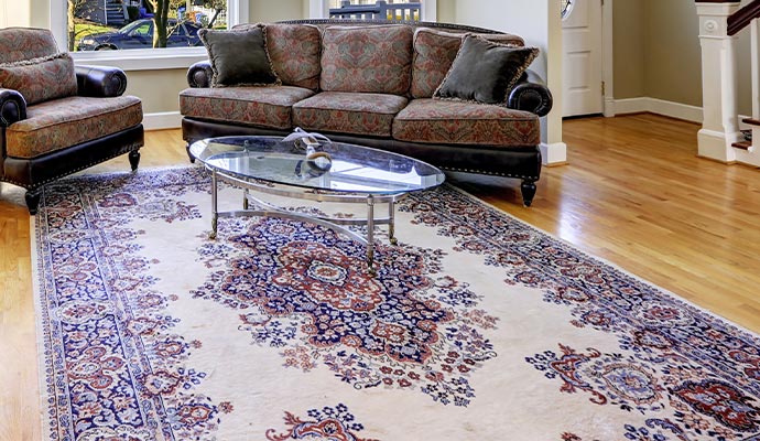 Clean carpet on floor
