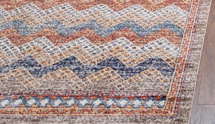 Colorful design handmade cotton and wool clean rug