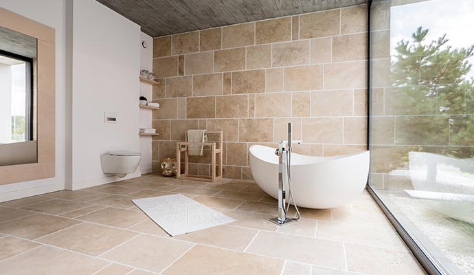 Bathroom tile floor