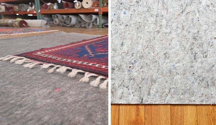Collage of non slip and waterproof rug pads