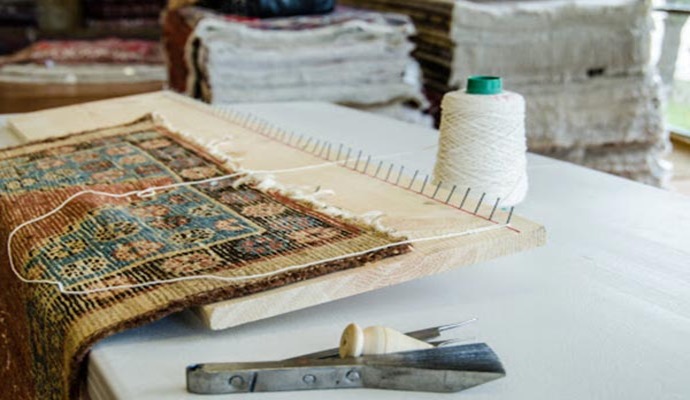 Professional rug fringe repair service